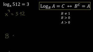 log x 512 = 3 . Ecuaciones con logaritmo , log con base x , hallar x en logaritmos