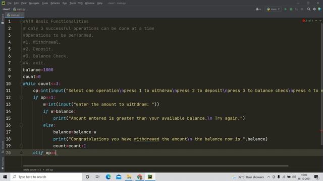ATM Functionalities in python|Program-8|Pythonista_Geek | #CodeWithMe