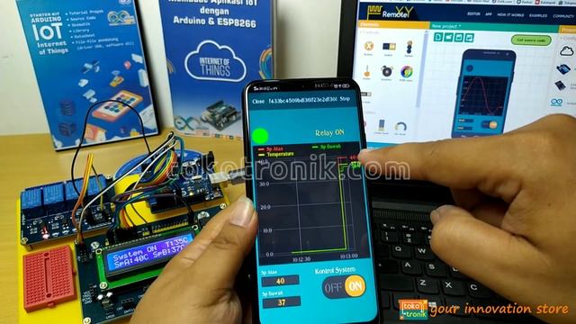 Remotexy esp8266 arduino (monitoring dan kontrol suhu dengan aplikasi remotexy) berbasis IoT