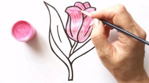 Как нарисовать ТЮЛЬПАН ЦВЕТОК / раскраска для детей / Нарисуй Ка