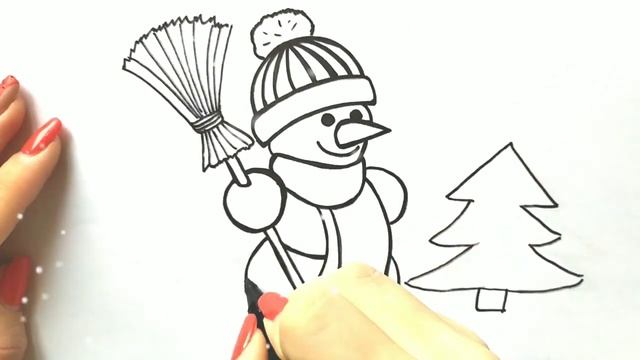 СНЕГОВИК / раскраска / Нарисуй Ка смотреть онлайн