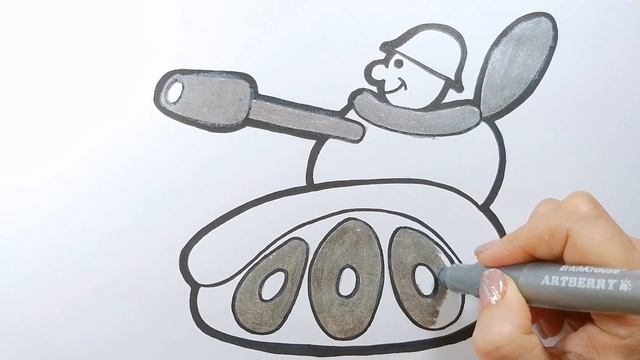 ТАНКИСТ НА ТАНКЕ / раскраска / Нарисуй Ка смотреть онлайн