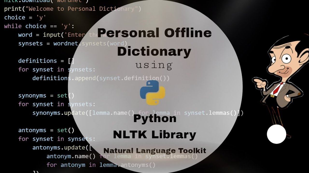 Personal Dictionary using python || NLTK Library #phython #nlp
