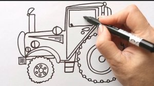 Как нарисовать ТРАКТОР / Мультик раскраска ЖЁЛТЫЙ ТРАКТОР / Нарисуй Ка