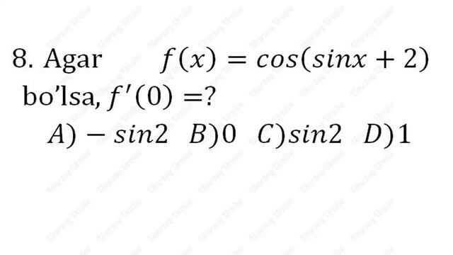 ONLINE TEST №3 (MATEMATIKA 2020)