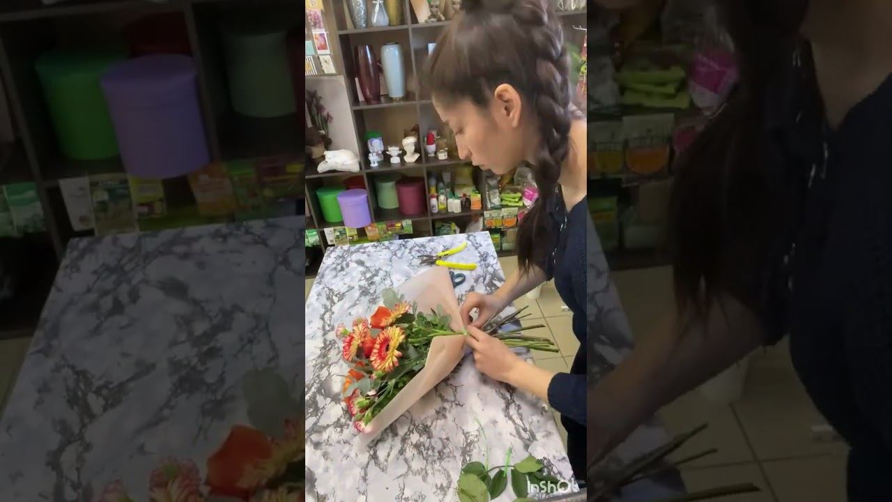 Сборный букет 3 розы- 3 герберы 1750₽