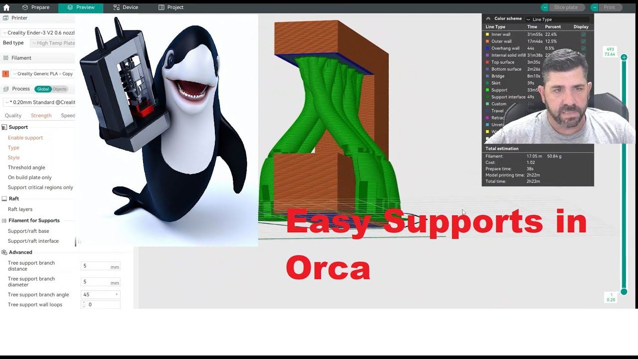 Orca Slicer - Quick and easy support settings смотреть онлайн