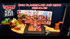 Disney Cars on the Road Dino Playground and Red's Firehouse Playsets | Unboxing And Review