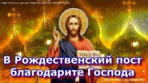 В Рождественский Пост каждый день благодарите Господа за все благодеяния Божии