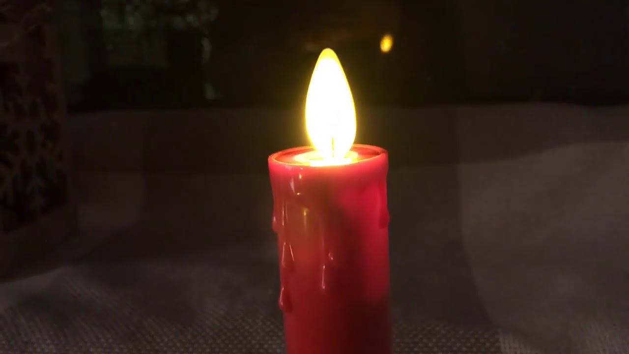 Свечи столовые ЭЛИТ, красные, тёплые белые LED-огни колышущиеся, набор 2 шт., 20 см RC-12110