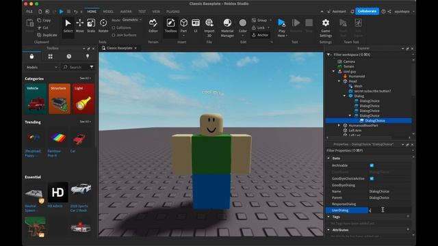 How to make a working dialog in Roblox Studio! (EASY!)