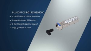 BlueOptics© BO15C31556C0D Bidi SFP 1000BASE-BX-U, 120KM, Optical Transceiver, DDM/DOM