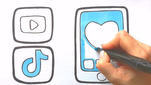 КНОПКИ YouTube и ТИК ТОК / ТЕЛЕФОН / Нарисуй Ка смотреть онлайн