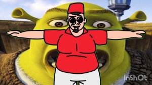 Скибиди доп доп ес ес танцует на фоне шрека