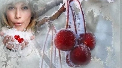 С морозной зимой! Зимняя вишня!