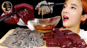 [Mukbang]🐮생간 천엽 먹방! 😋 Raw LIVER 牛の肝臓 ตับวัว Gan bò Hati sapi Real sound Eating sound ASMR | 쎄미