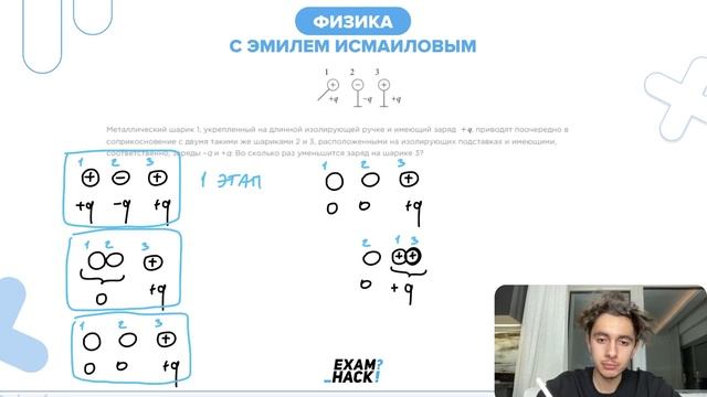 Металлический шарик 1, укрепленный на длинной изолирующей ручке и имеющий заряд +q - №26284