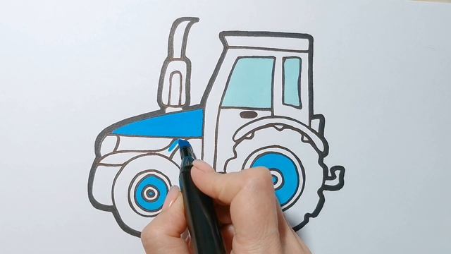 СИНИЙ ТРАКТОР / раскраска / Нарисуй Ка смотреть онлайн