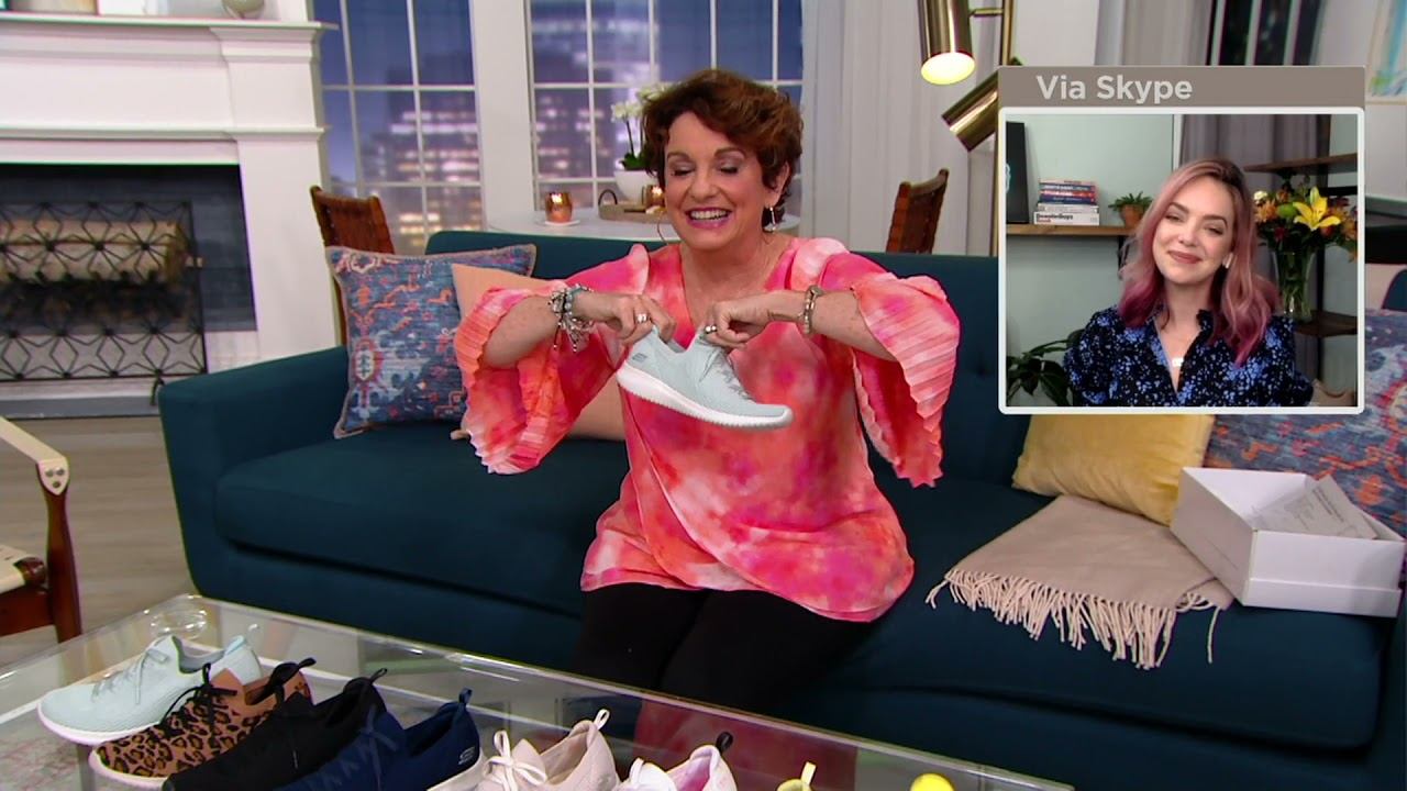 Skechers Ultra Flex Washable Knit Slip-On Sneaker Pop Sensation on QVC смотреть онлайн