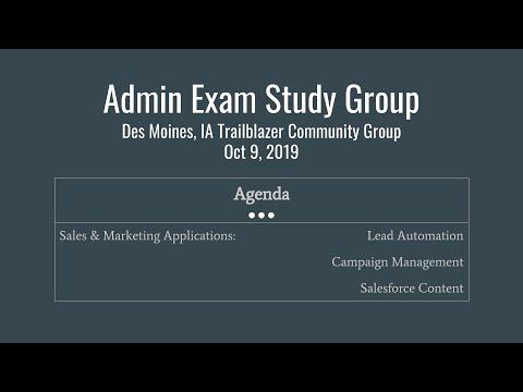 Salesforce Admin Certification Study Group: Oct 9, 2019