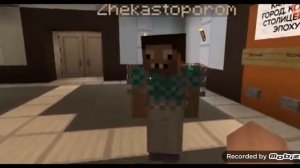 Нуб и про выполняют задания по Истории и по Английскому языку в Minecraft