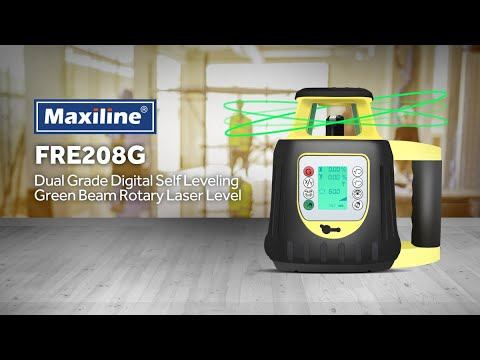 Maxiline FRE208G Digital Grade Setting Green Beam Rotary laser level Unboxing and Features