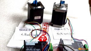 Сравнение работы двух шаговых двигателей с разным углом шага.