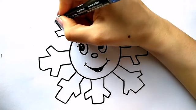 КРАСИВАЯ СНЕЖИНКА / раскраска / Нарисуй Ка смотреть онлайн