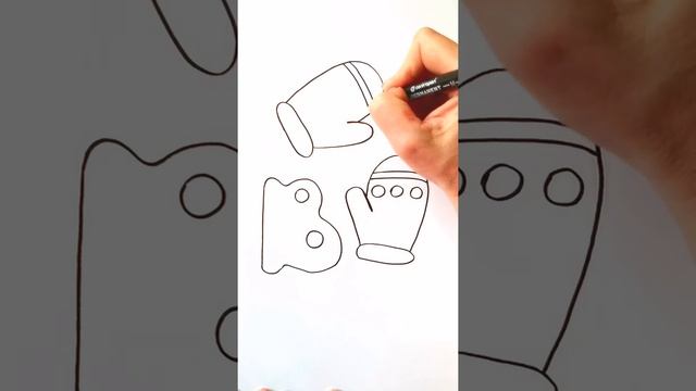 Рисуем ВАРЕЖКИ / АЛФАВИТ буква В / Нарисуй Ка / Shorts смотреть онлайн