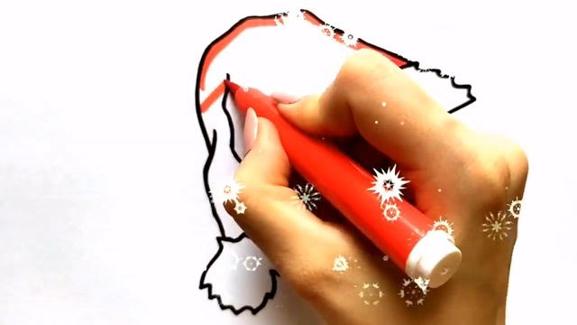 ШАПКА ДЕДА МОРОЗА / раскраска / Нарисуй Ка смотреть онлайн
