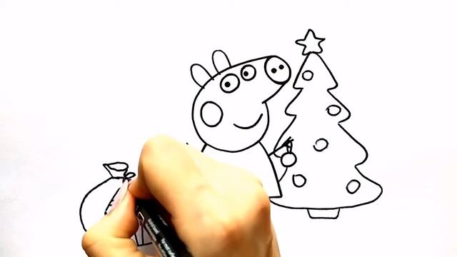 СВИНКА ПЕППА И НОВЫЙ ГОД / раскраска / Нарисуй Ка смотреть онлайн
