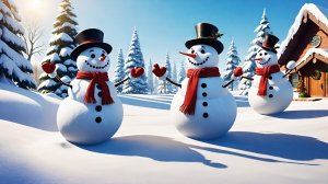 Детская новогодняя танцевальная песенка про снеговиков для детского сада. Танец снеговиков.