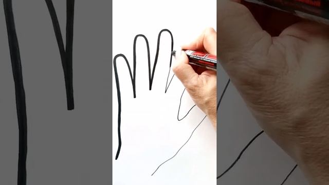 Рисуем контур РУКИ / Учимся рисовать и раскрашивать / Нарисуй Ка / Shorts смотреть онлайн