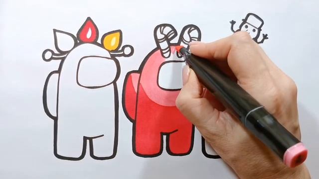 АМОНГ АС / AMONG US / УЧИМСЯ РИСОВАТЬ И РАСКРАШИВАТЬ / НАРИСУЙ КА смотреть онлайн