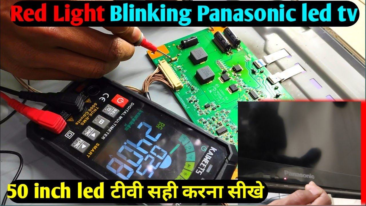 Panasonic 55 inch led tv 1 time blink no display | Red Light Blinking led tv repair смотреть онлайн