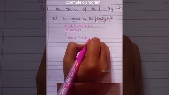 find the output following of the c code/example c program/everyday challenge #learning  #clanguage
