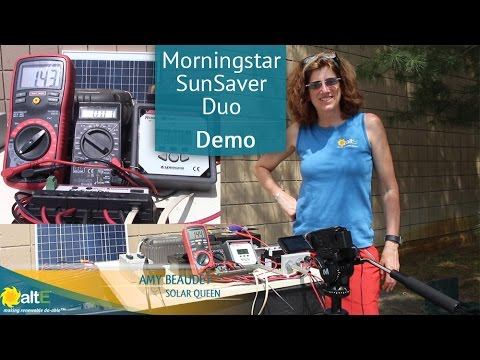 Morningstar SunSaver Duo solar charge controller charging 2 batteries with 1 solar panel смотреть онлайн