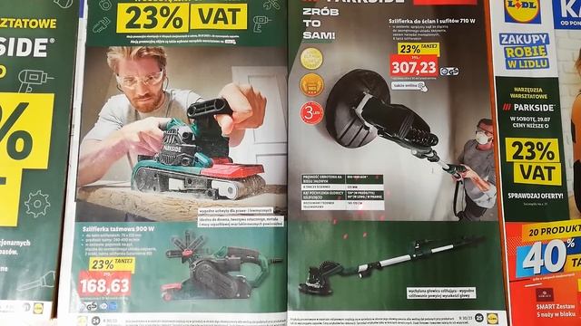 NOWY KATALOG PARKSIDE 29 Lipiec 2023 klucz udarowy 400Nm odkurzacz 1400W szlifierka żyrafa