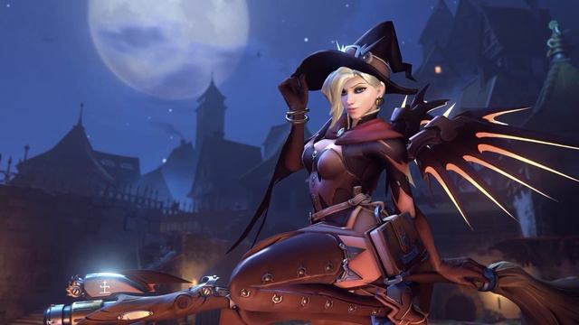 Ангел в Костюме Ведьмы | Overwatch Mercy Witch - Живые Обои