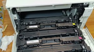 HP lj pro mfp m479 фон композитный по всем цветам, но проблема не в картртджах