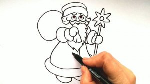 Как нарисовать ДЕДА МОРОЗА / Мультик раскраска ДЕД МОРОЗ / Нарисуй Ка