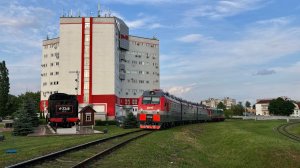 Щербинское Испытательное Кольцо. Зелёный тепловоз ЧМЭ3-6036 и электровоз 3ЭС5К-1352 «Ермак»