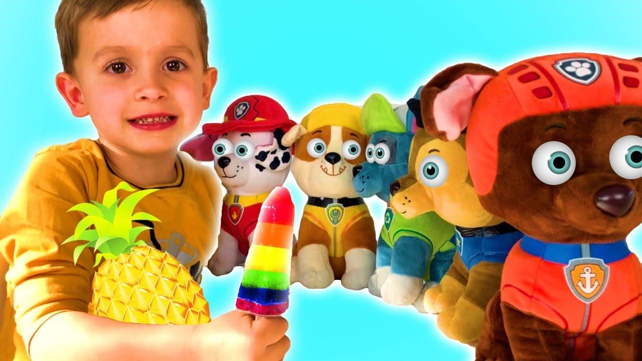 Радужное мороженое с Щенячим Патрулем| Rainbow fruit popsicles with Paw Patrol