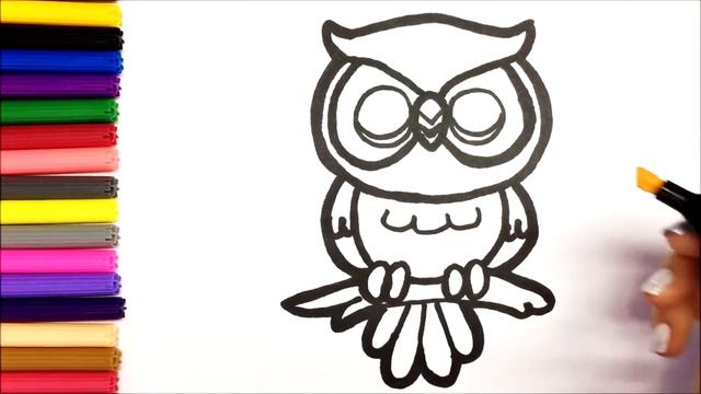 Сурет бояу жапалак. Сурет салып уйрену. Раскраска для детей. Как нарисовать сову смотреть онлайн