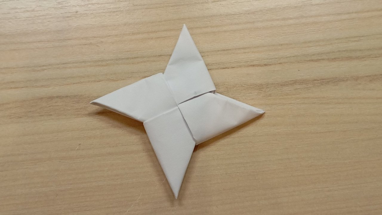 как сделать простой сюрикен из бумаги А4