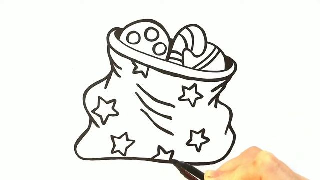 МЕШОК ДЕДА МОРОЗА С ПОДАРКАМИ / раскраска / Нарисуй Ка смотреть онлайн