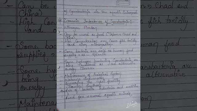 cyanobacteria notes (botany)