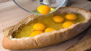 Хрустящий хлеб и сочная начинка порадуют всю семью! Яйца в необычном бутерброде