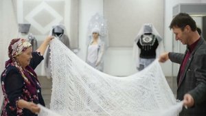 Оренбургский пуховый платок в космосе
