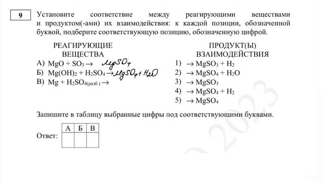 Как решать номер 9 в ОГЭ по химии смотреть онлайн
